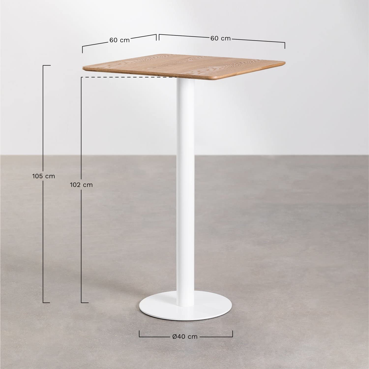Sklum Frappe Tavolo Alto Frassino 60 cm