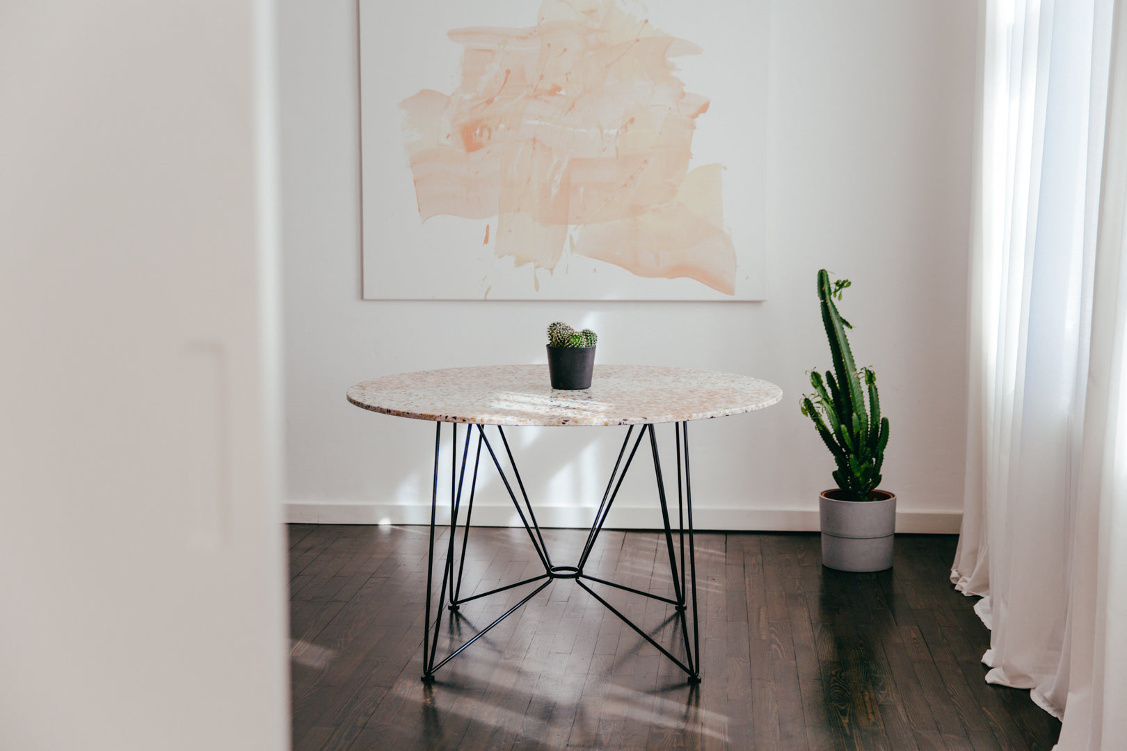 Acapulco Design Ring Table tavolo terrazzo bianco rosa