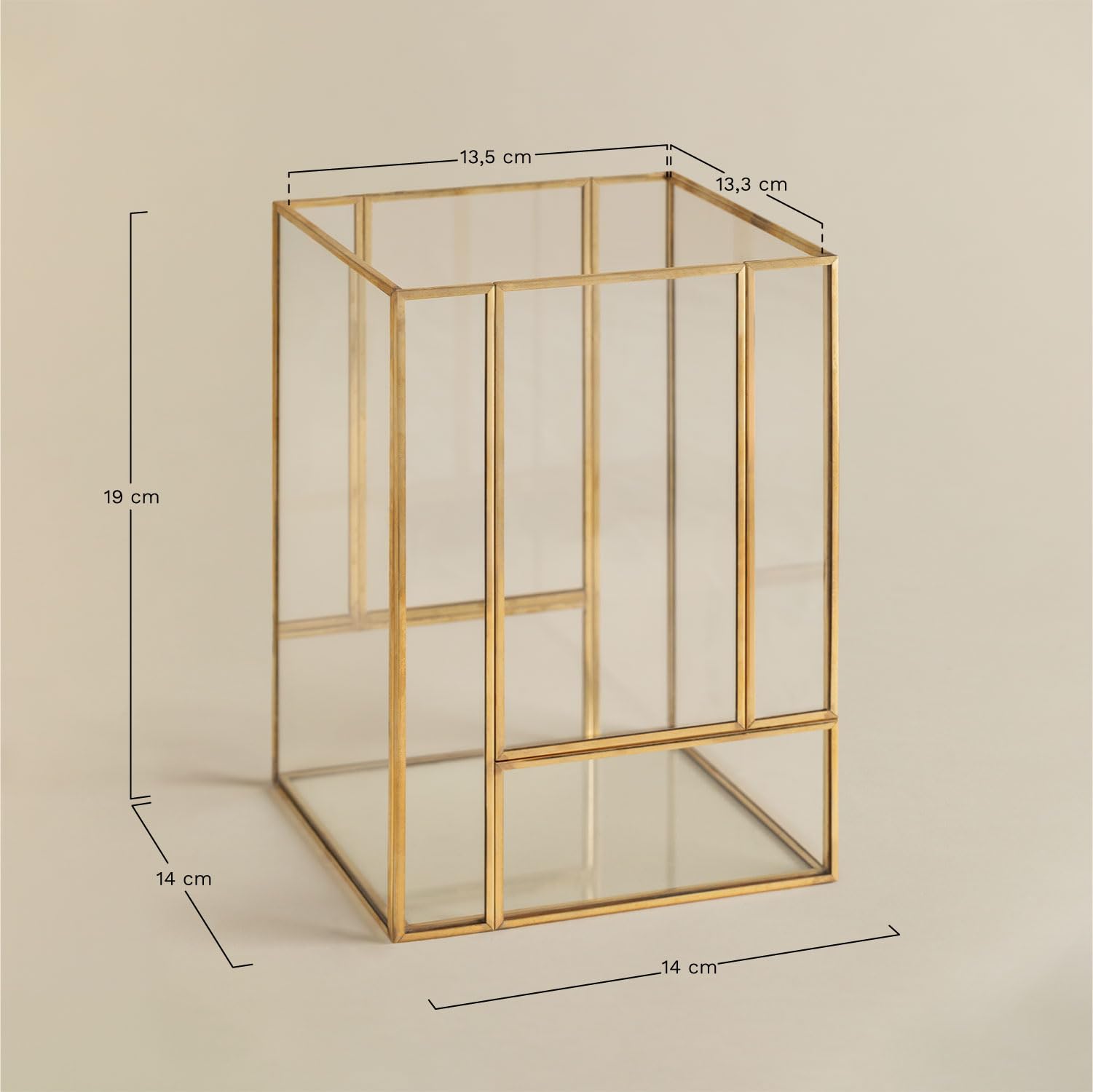 Sklum Gerson Portacandele in Vetro 19 cm Dorato