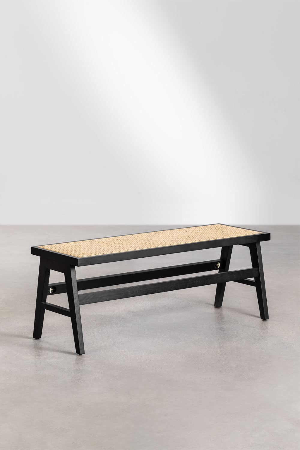 Sklum Lali panca frassino rattan nero 110 cm