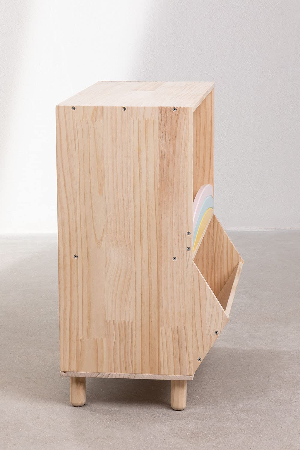 Sklum Rainbow Kids mobiletto legno pino 2 scomparti
