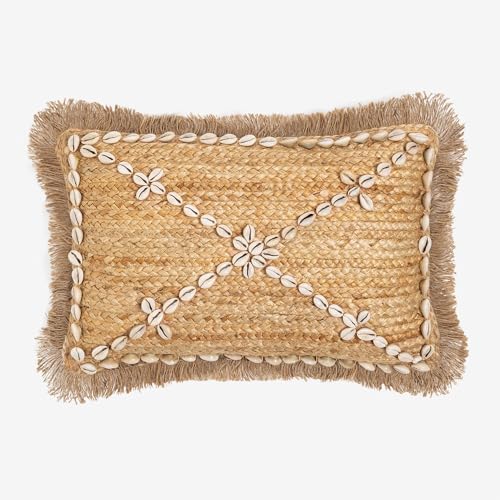 Sklum Jandira cuscino rettangolare juta 30x50 cm conchiglie