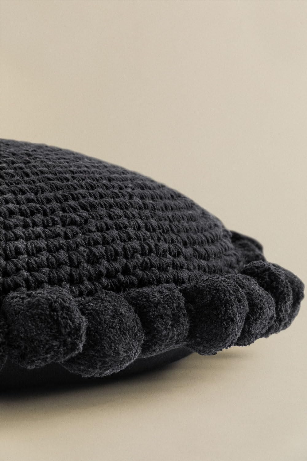 Sklum Yilda cuscino rotondo Ø50 cm cotone con pon pon
