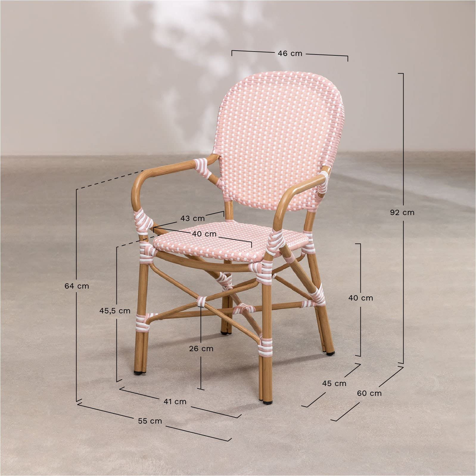 Sklum Alisa Bistro set tavolo 80 cm 2 sedie giallo vaniglia