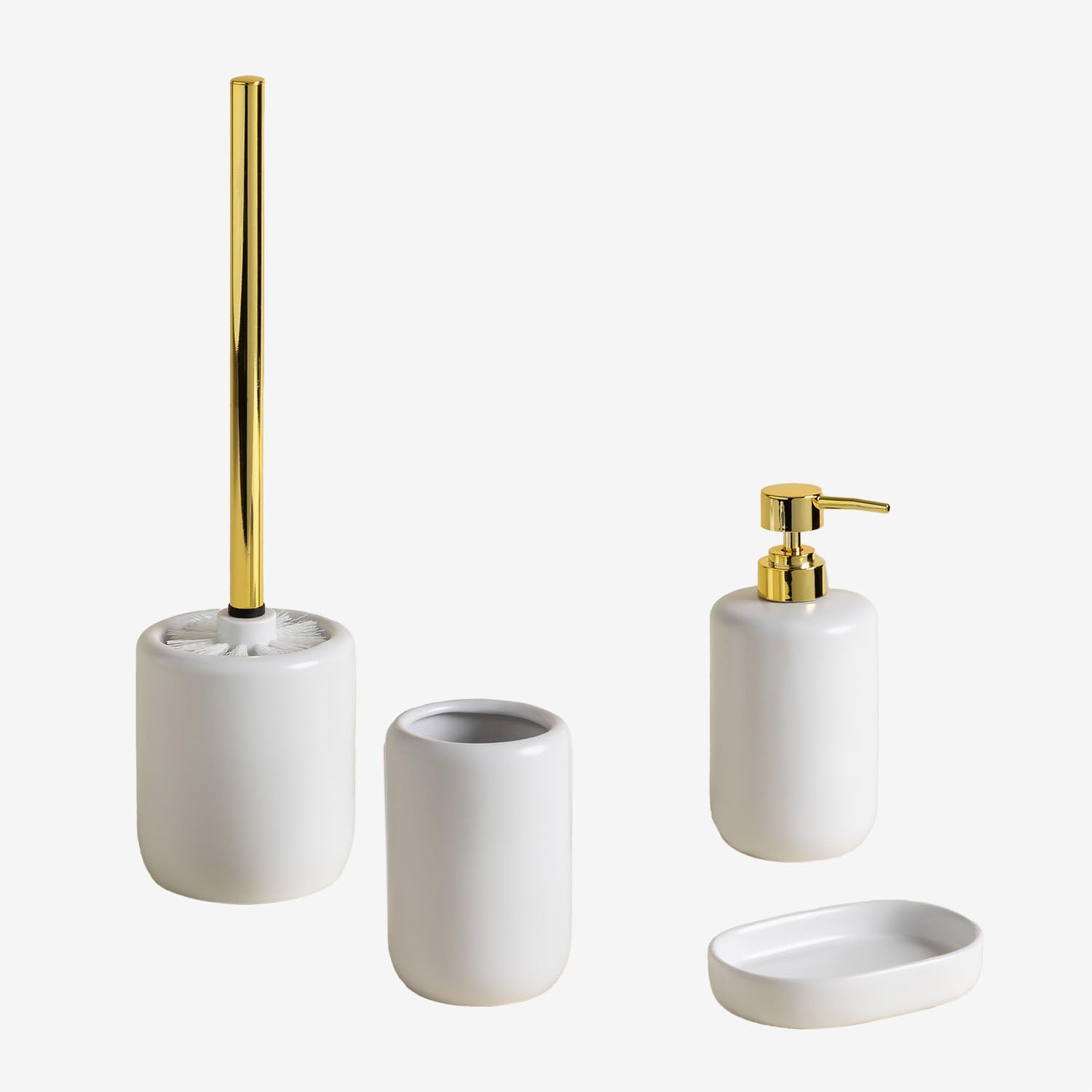 Sklum Pierk Set Bagno Ceramica Bianco 4 Pezzi