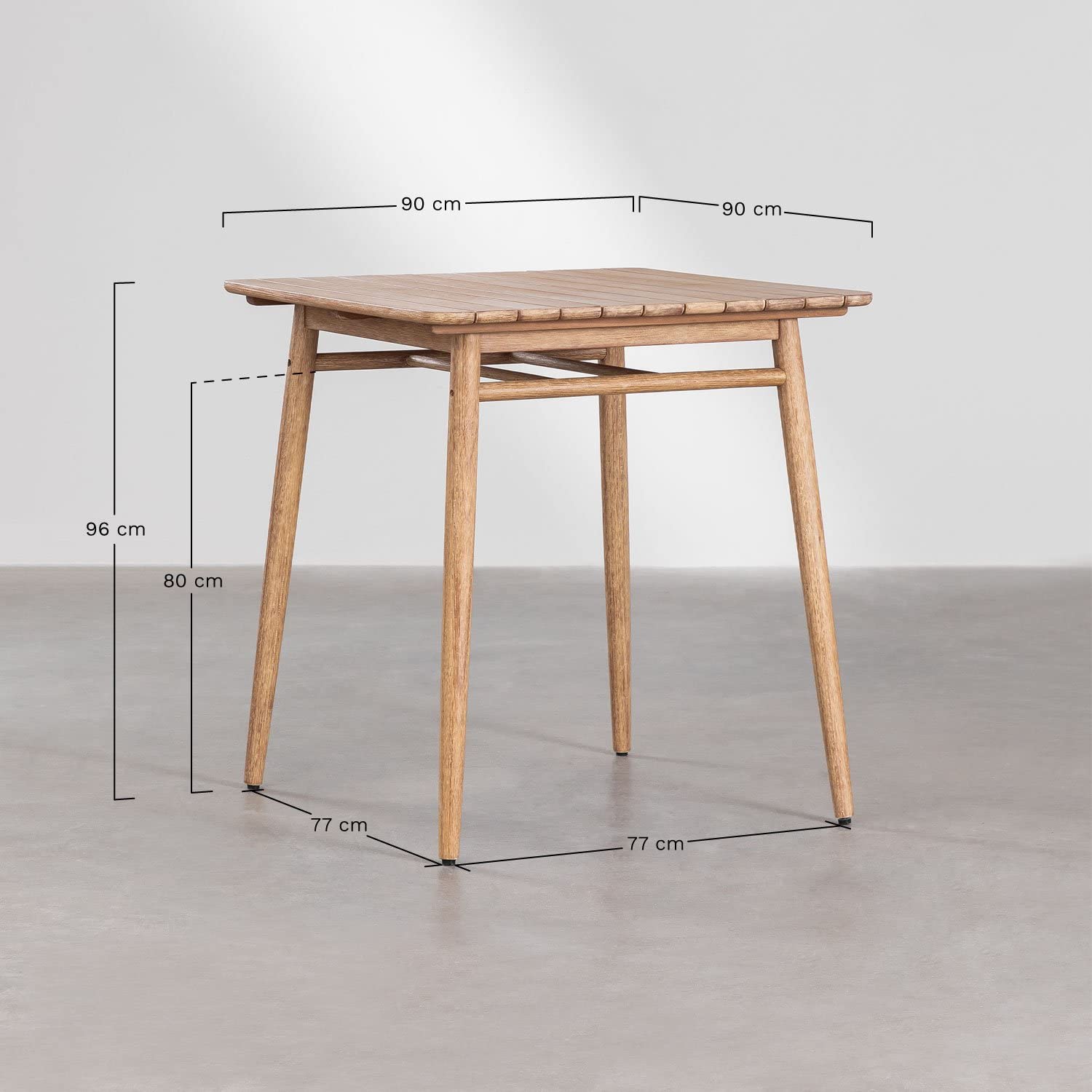 Sklum Naele tavolo alto da giardino 90x90 cm legno naturale