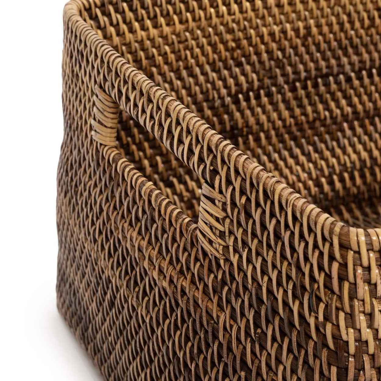 Bambua Colonial cesto portariviste rattan L marrone