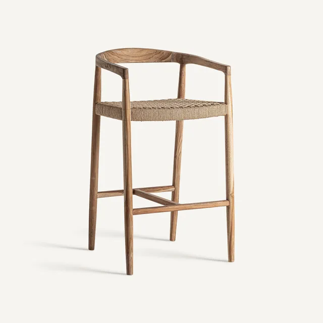 Bambua Caen Stool sgabello con braccioli in teak