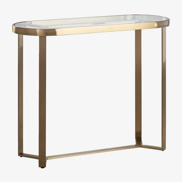 Sklum Amelia consolle vetro e acciaio oro opaco 100 cm