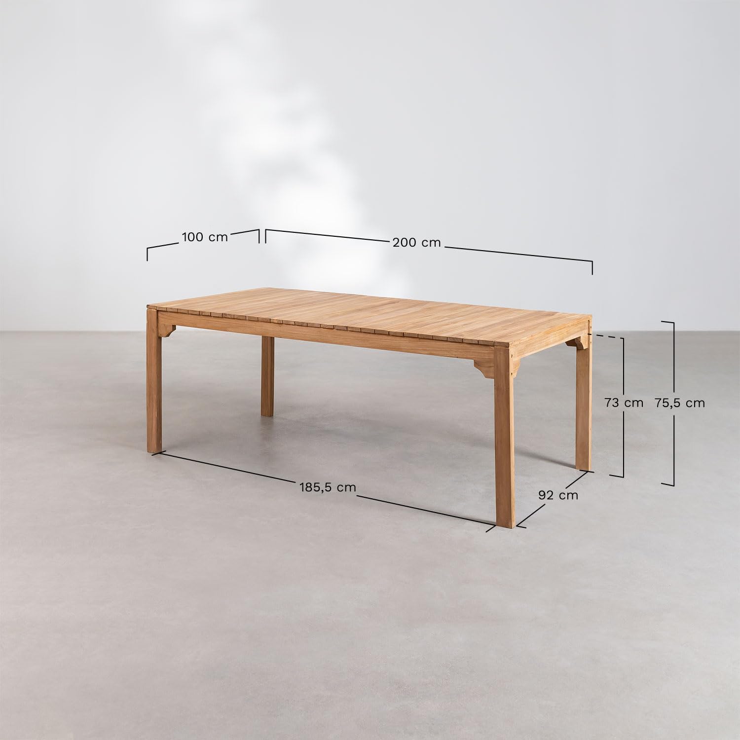 Sklum Donal Tavolo Pranzo Teak 200x100 cm 8 Posti