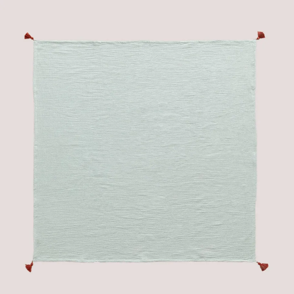Sklum Danika plaid cotone 102x102 cm celadon