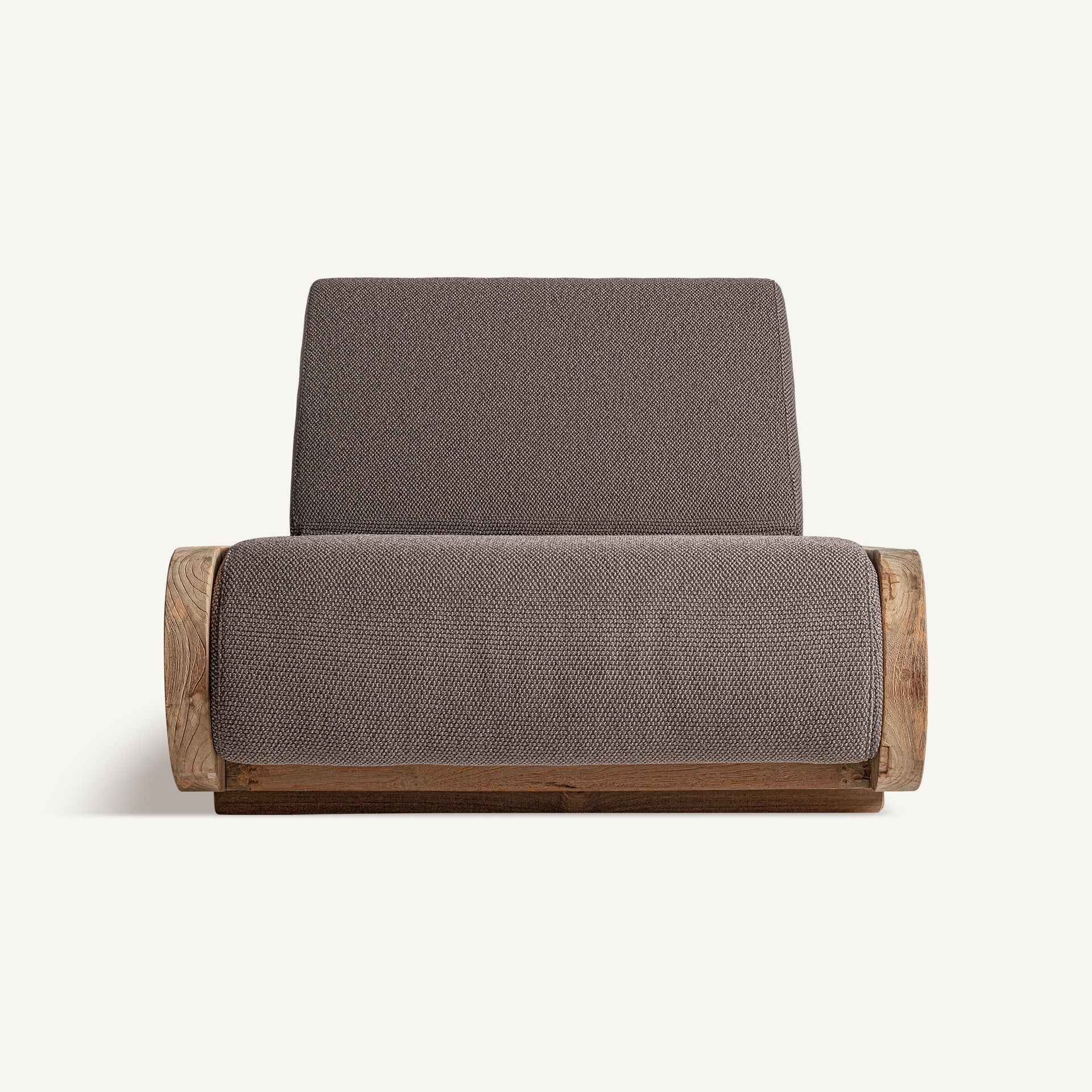 Bambua Corba lettino prendisole in teak tortora