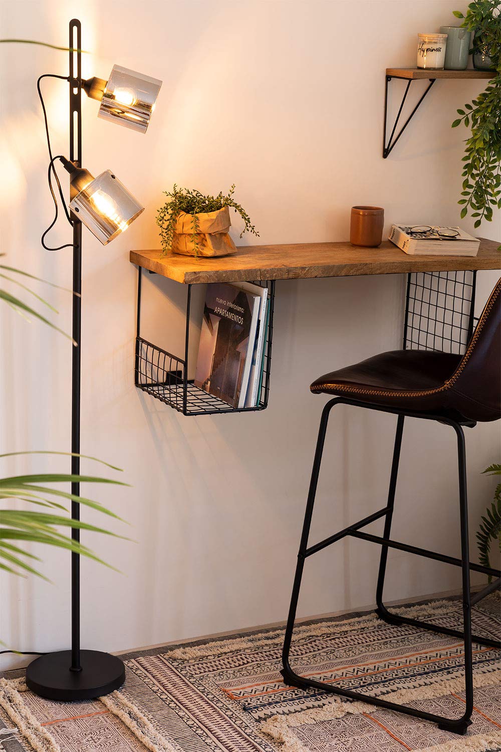 Sklum Krom lampada da terra nero E27 169 cm