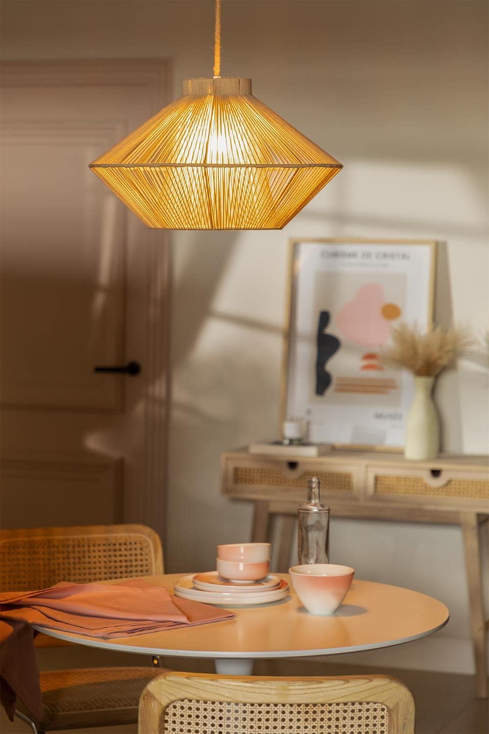 Sklum Ufo lampada a sospensione 50 cm corda di cotone