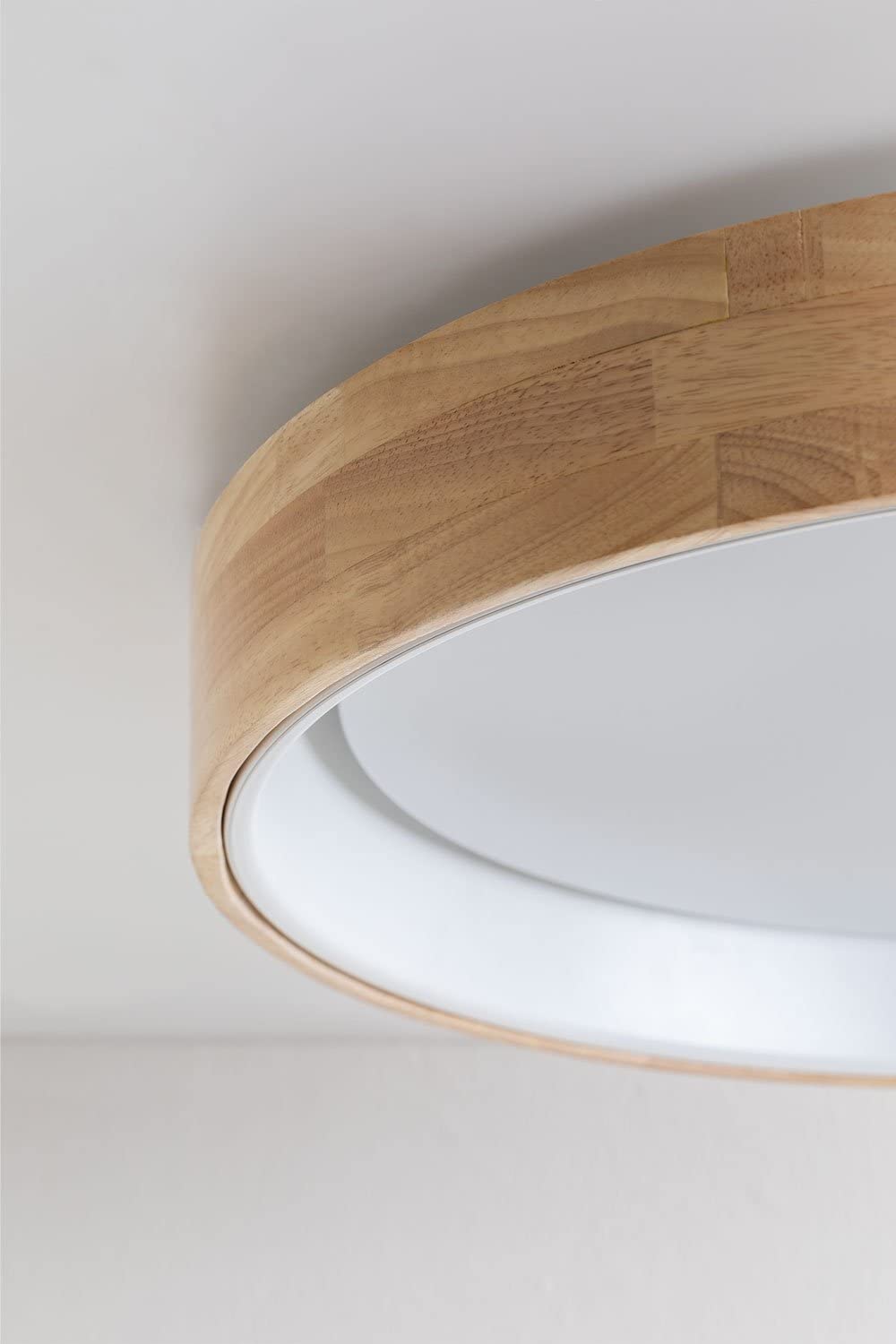 Sklum Balto plafoniera LED bianco Ø55 cm legno