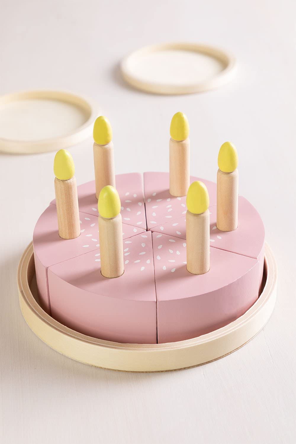 Sklum Karrot Kids Torta Giocattolo in Legno Rosa 6 Pezzi