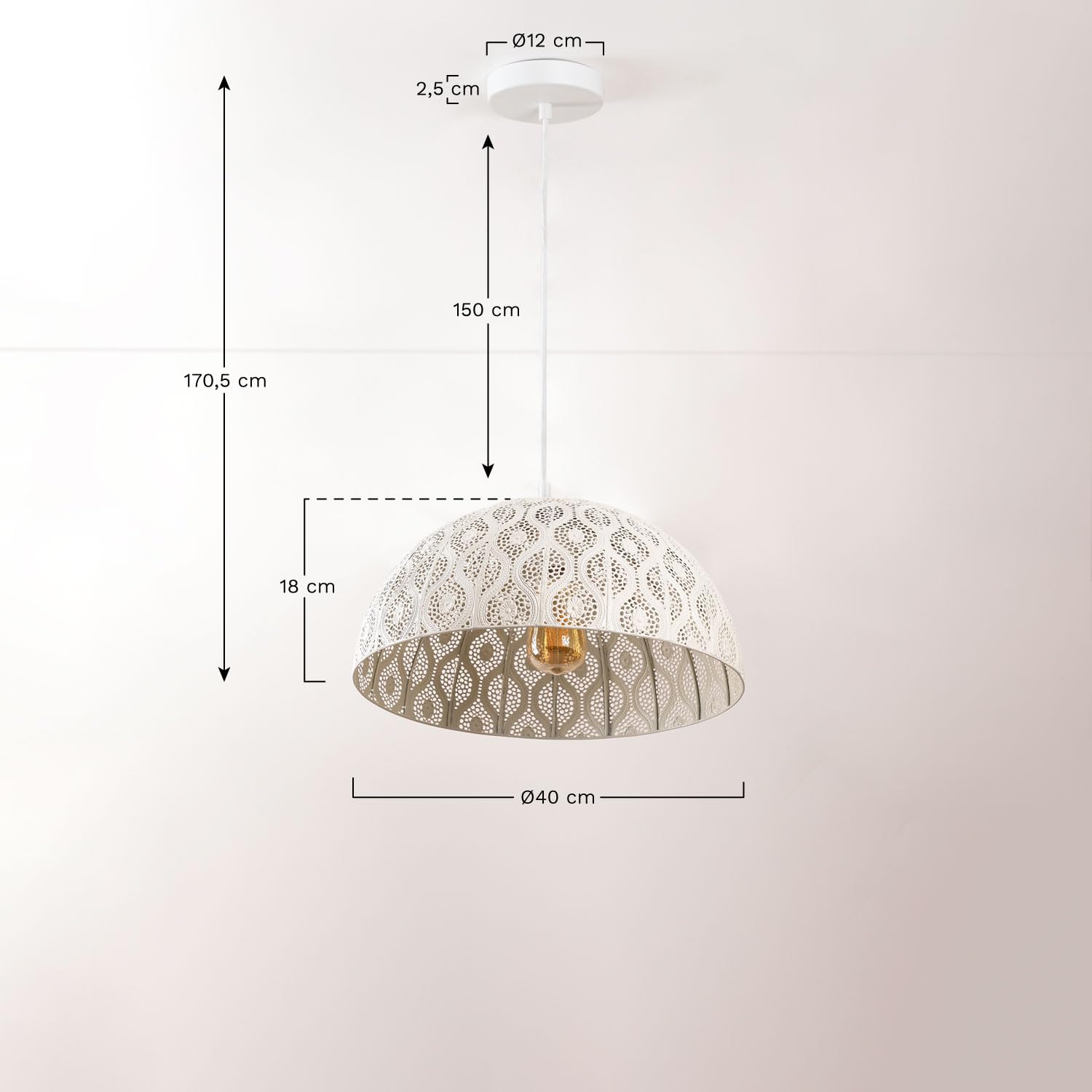 Sklum Meraki lampadario bianco antico metallo