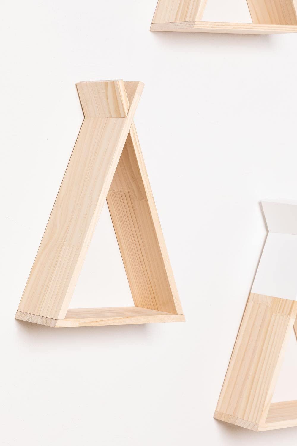 Sklum Sius Mensola Legno Pino Triangolare 38 cm
