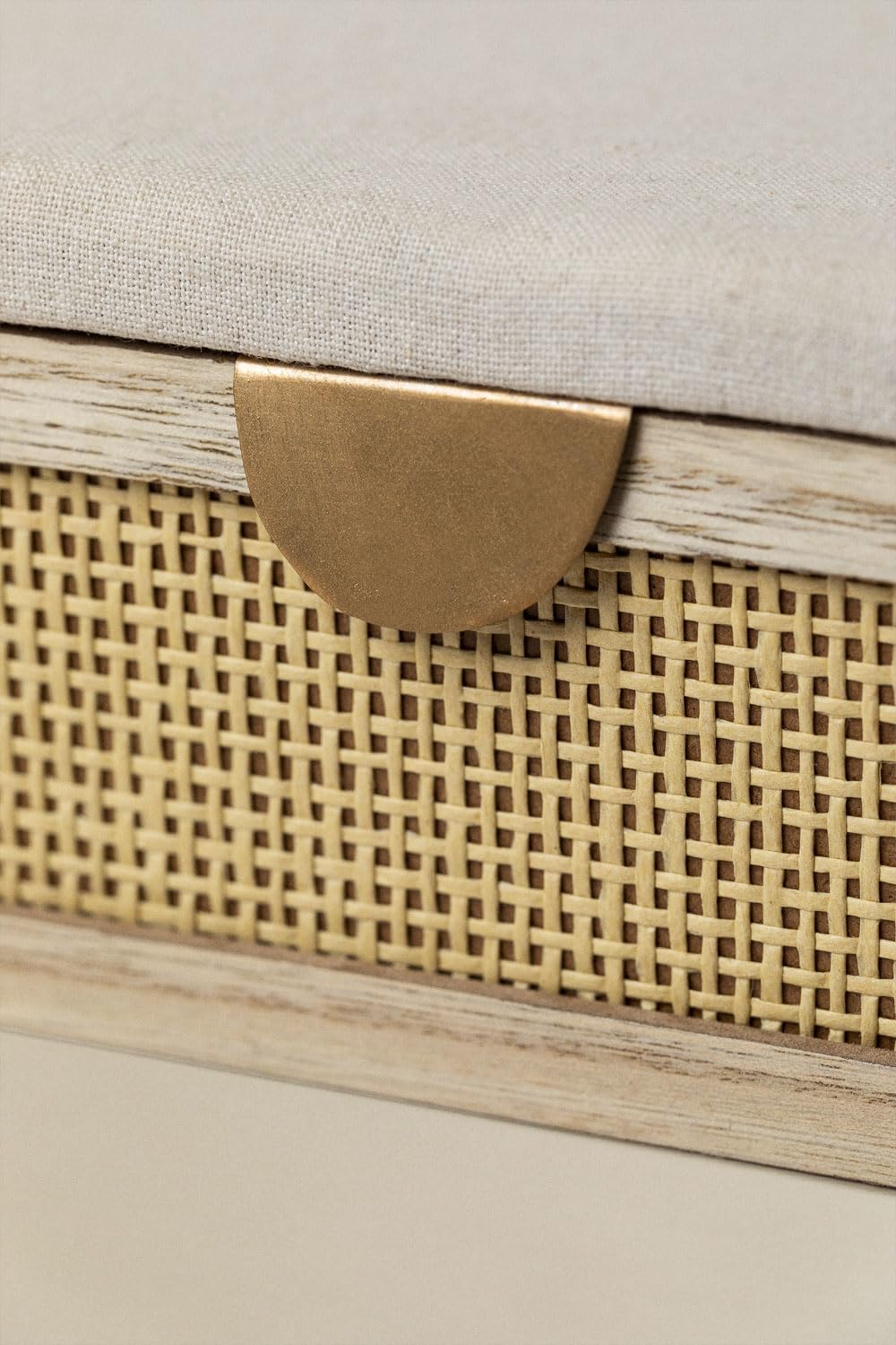 Sklum Afen scatola in legno beige lino 20x20x8 cm