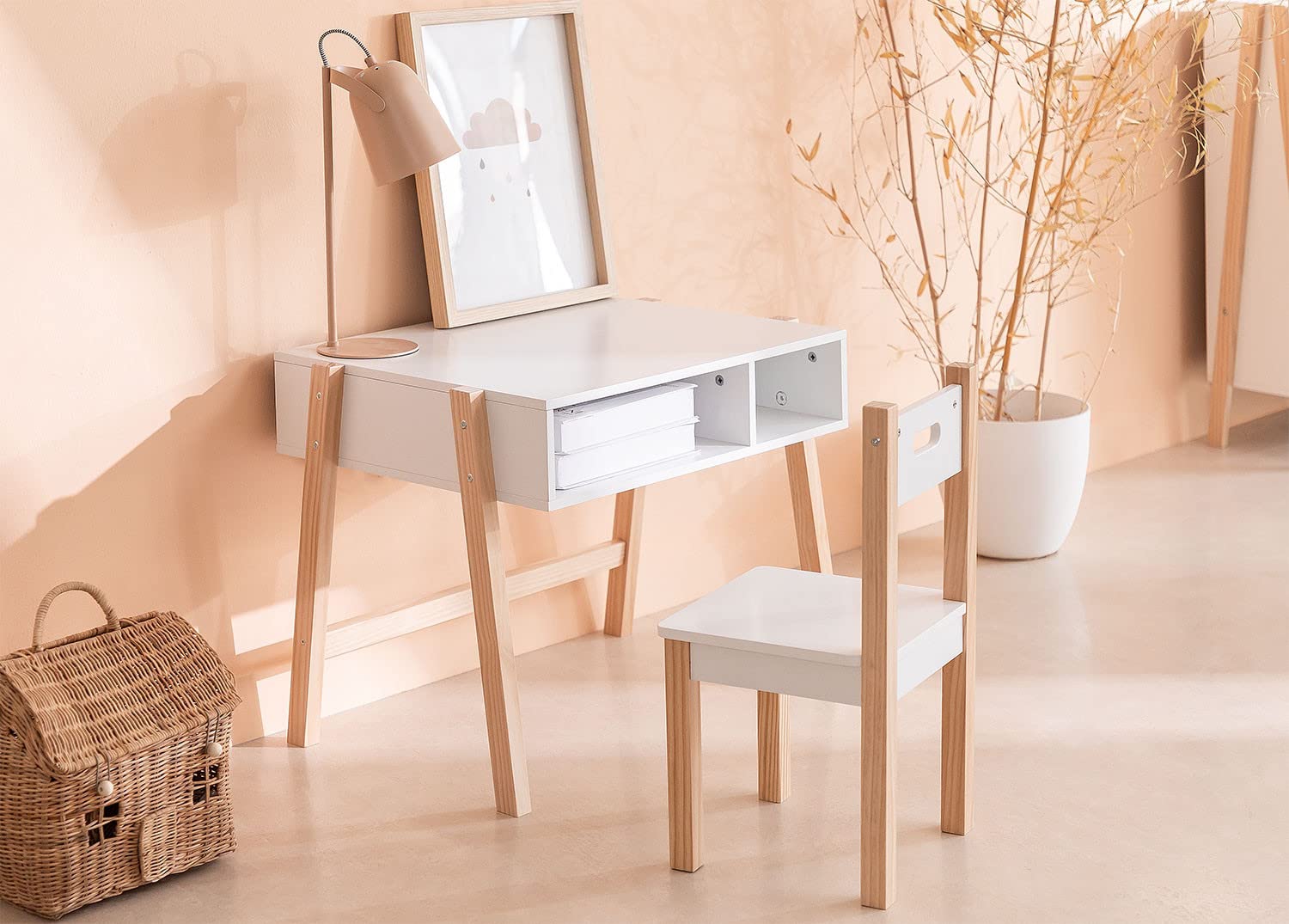 Sklum Belfy Kids scrivania bambini bianca legno