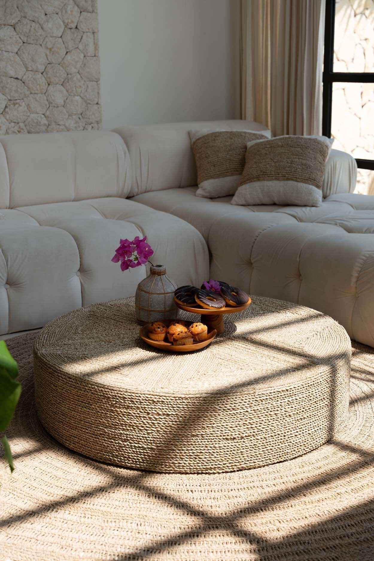 Bambua Huge Pouf pouf naturale 100 cm intrecciato