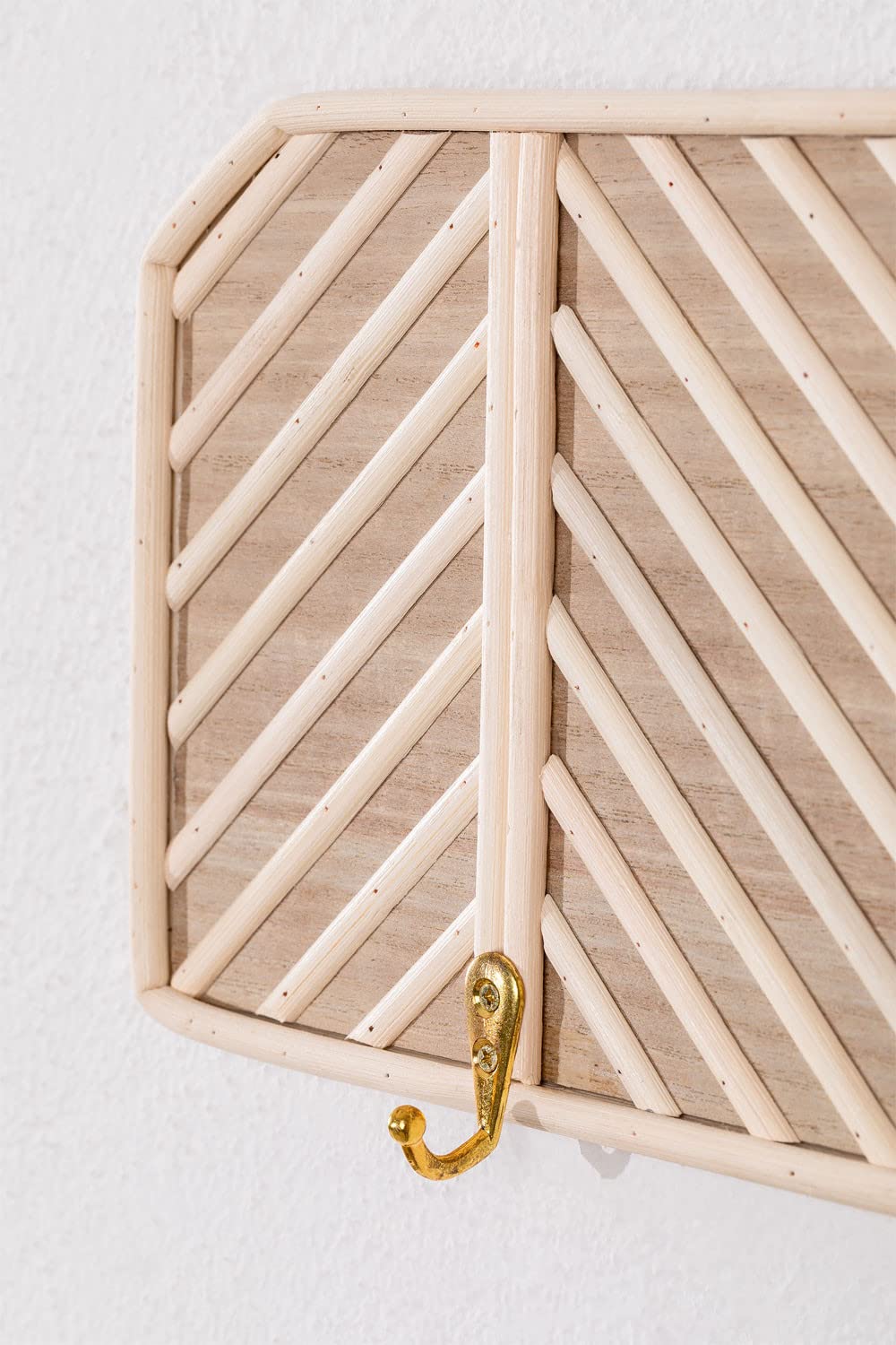 Sklum Merki appendiabiti a parete rattan e legno 3 ganci