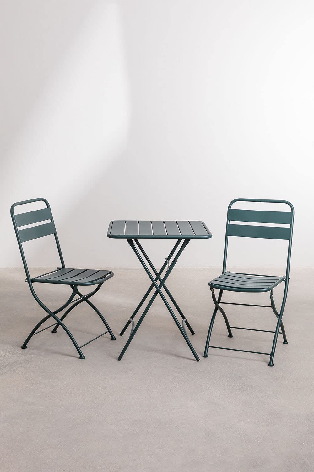 Sklum Janti Set Giardino Tavolo 60x60 + 2 Sedie Acciaio