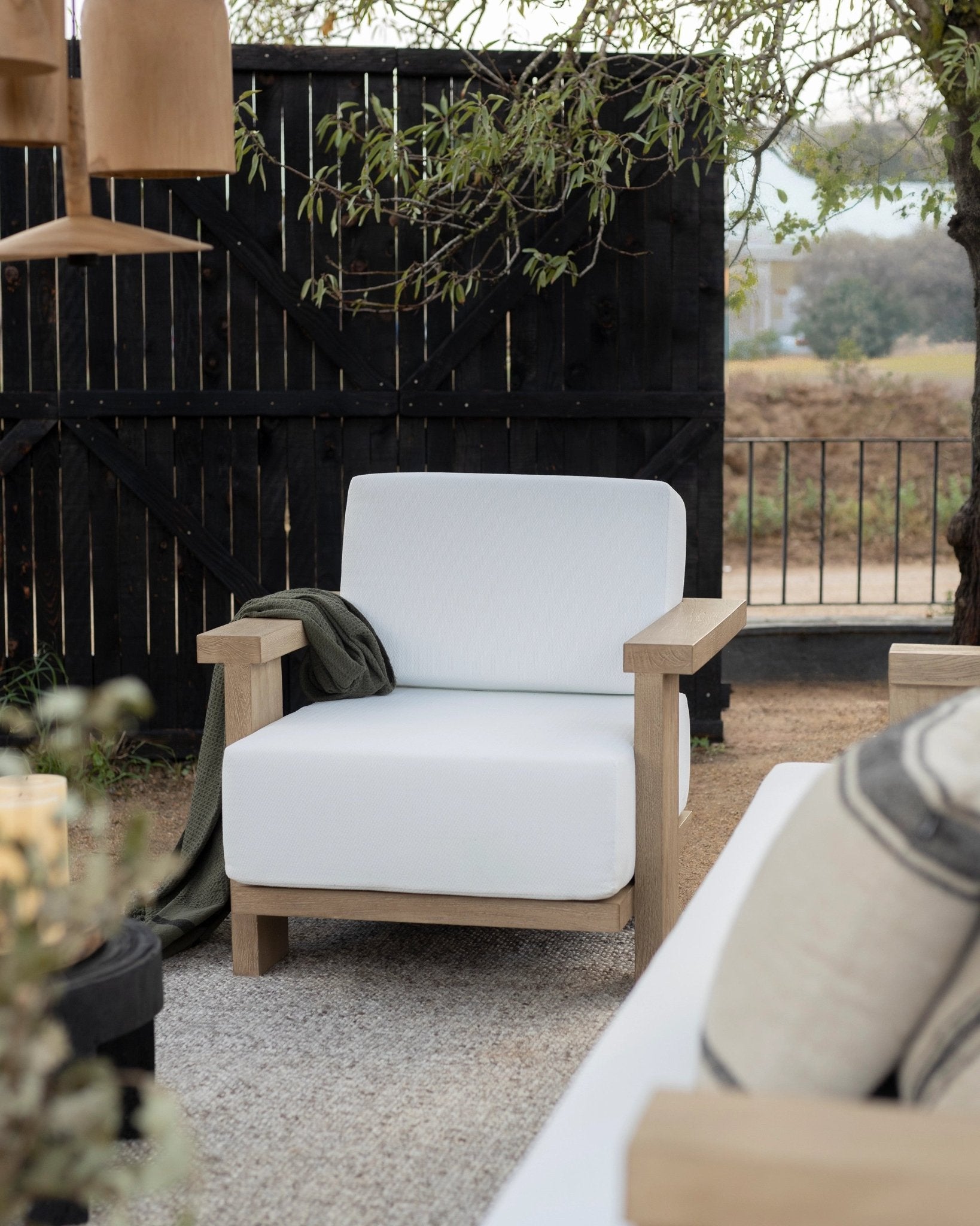 Bambua Panjang divano outdoor 1 posto bianco teak