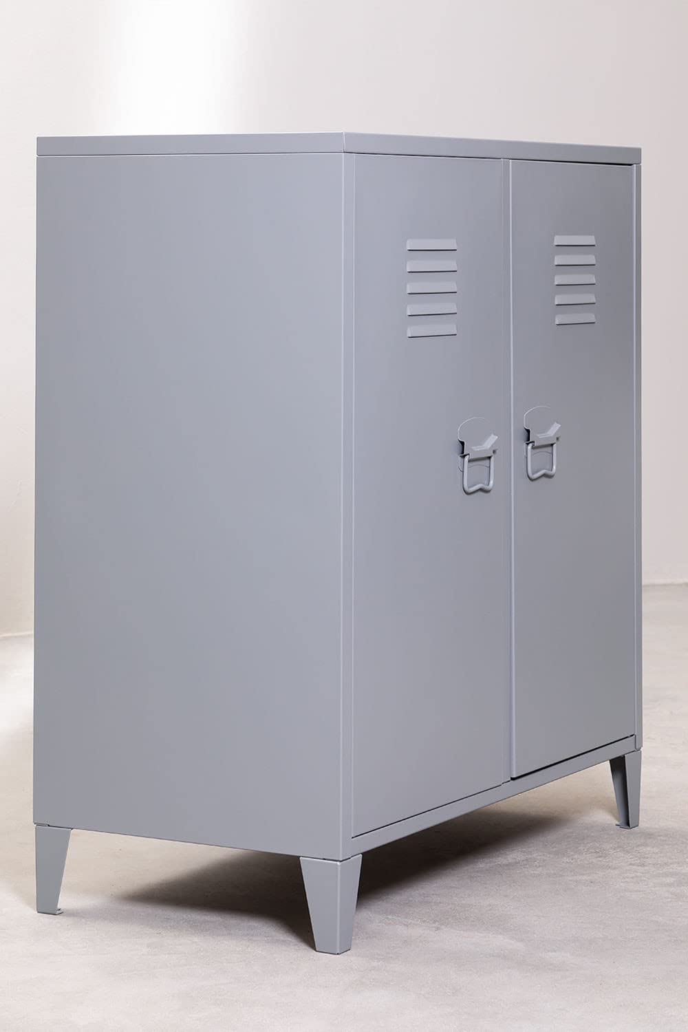 Sklum Pohpli credenza 2 ante 80 cm grigia in acciaio