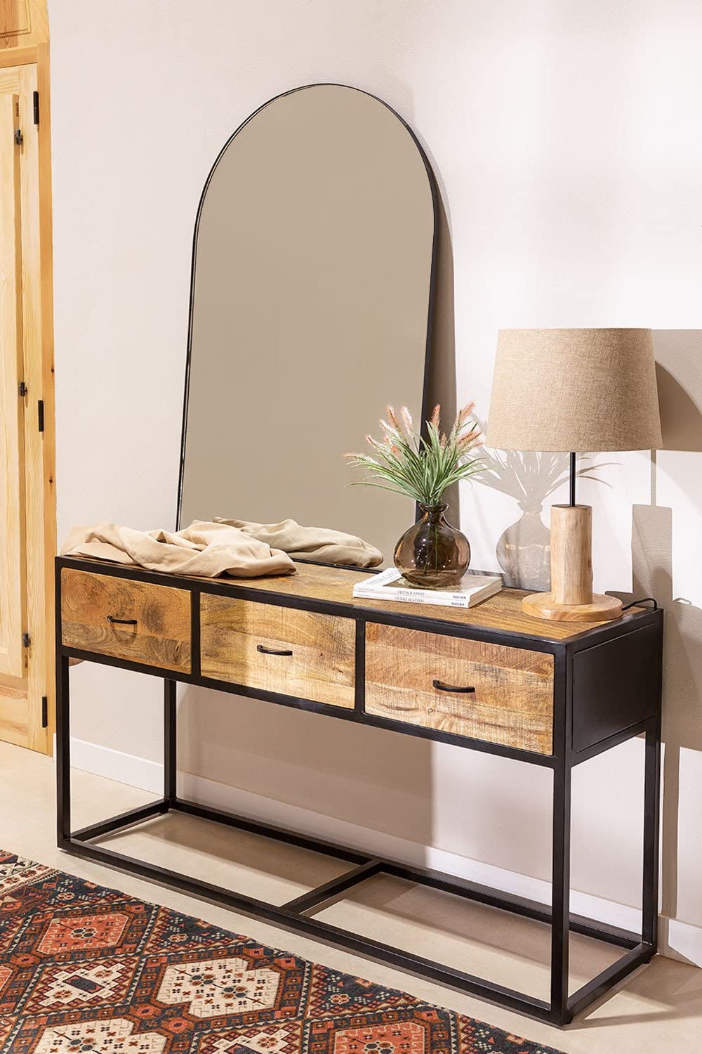 Sklum Ulga lampada da tavolo lino legno naturale