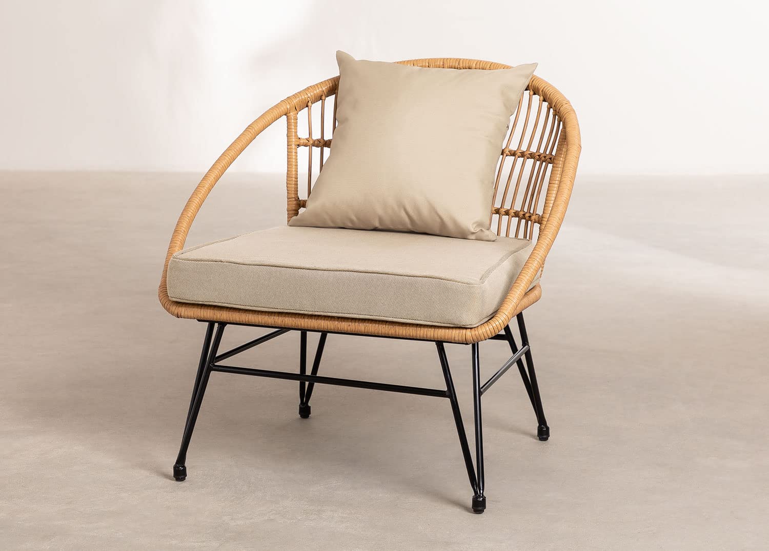 Sklum Kuman set giardino 5 pezzi marrone in rattan