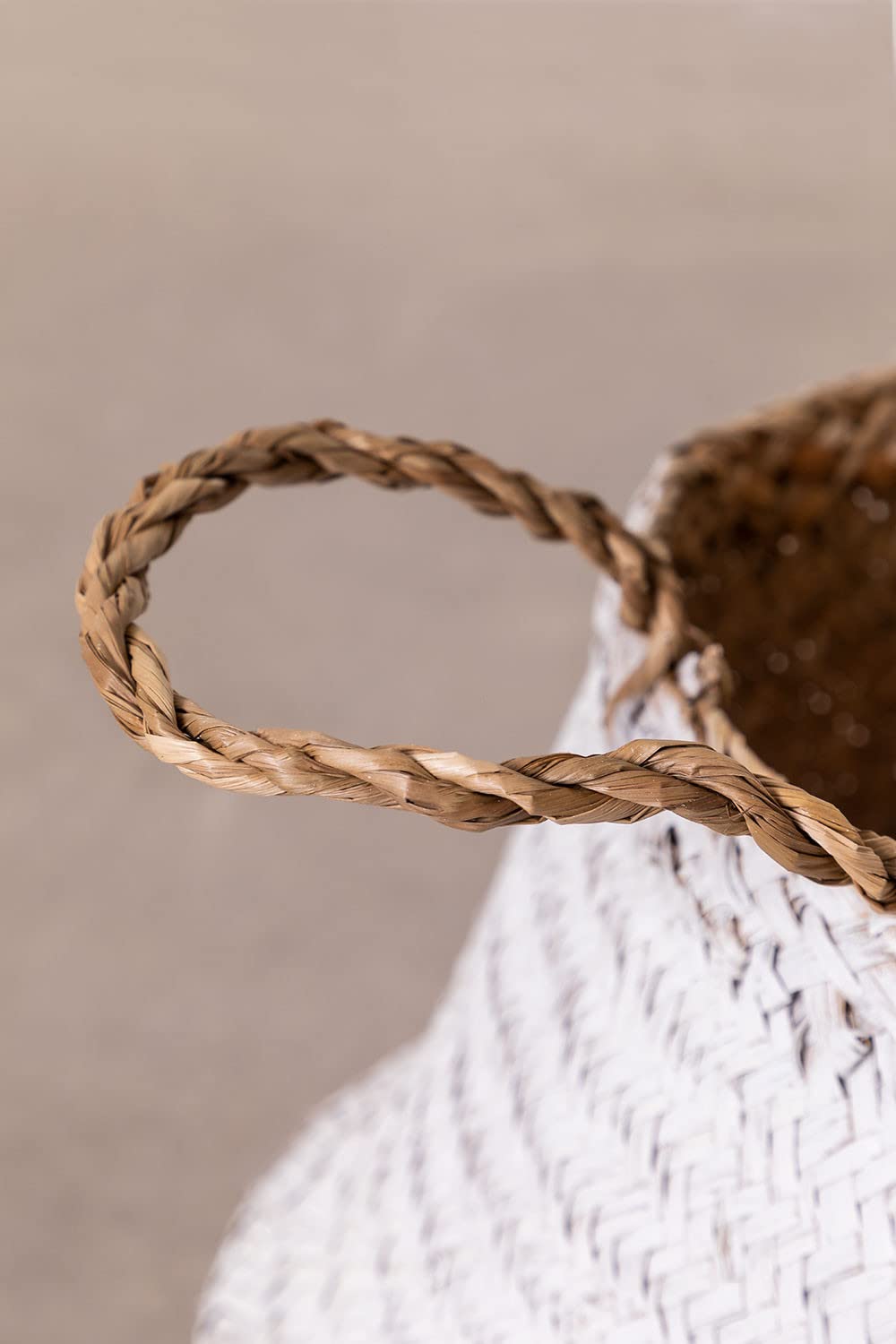 Sklum Kahs Taj Ø40x38 cm Cesta Bianco in Giunco