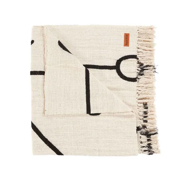 Bambua Evil Eye plaid cotone nero naturale letto