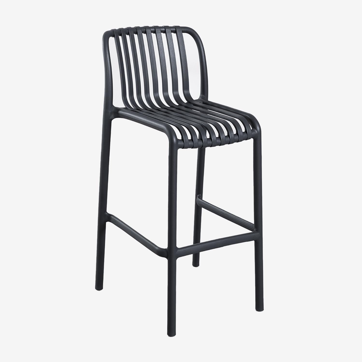 Sklum Wendell sgabello alto giardino grigio antracite 77 cm