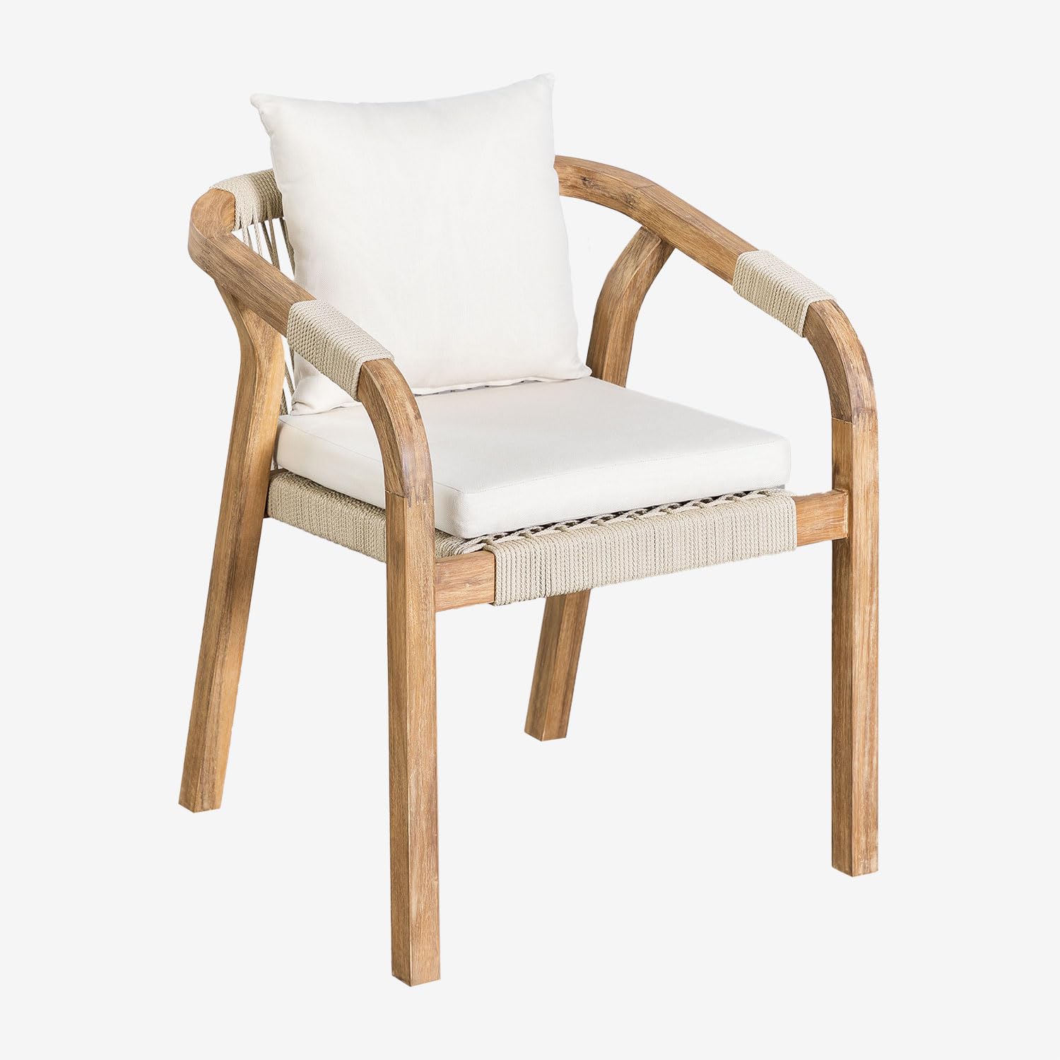 Sklum Dubai sedia da giardino con braccioli in acacia