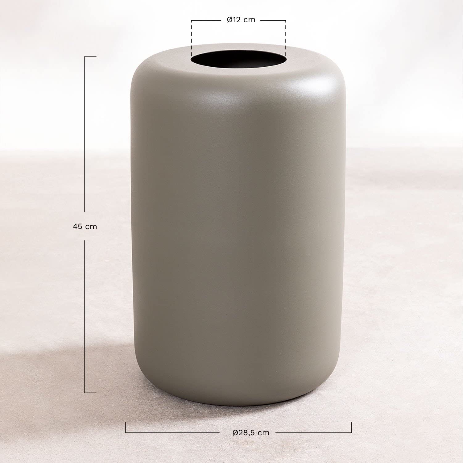 Sklum Dehli vaso in metallo verde kaki geometrico 45 cm