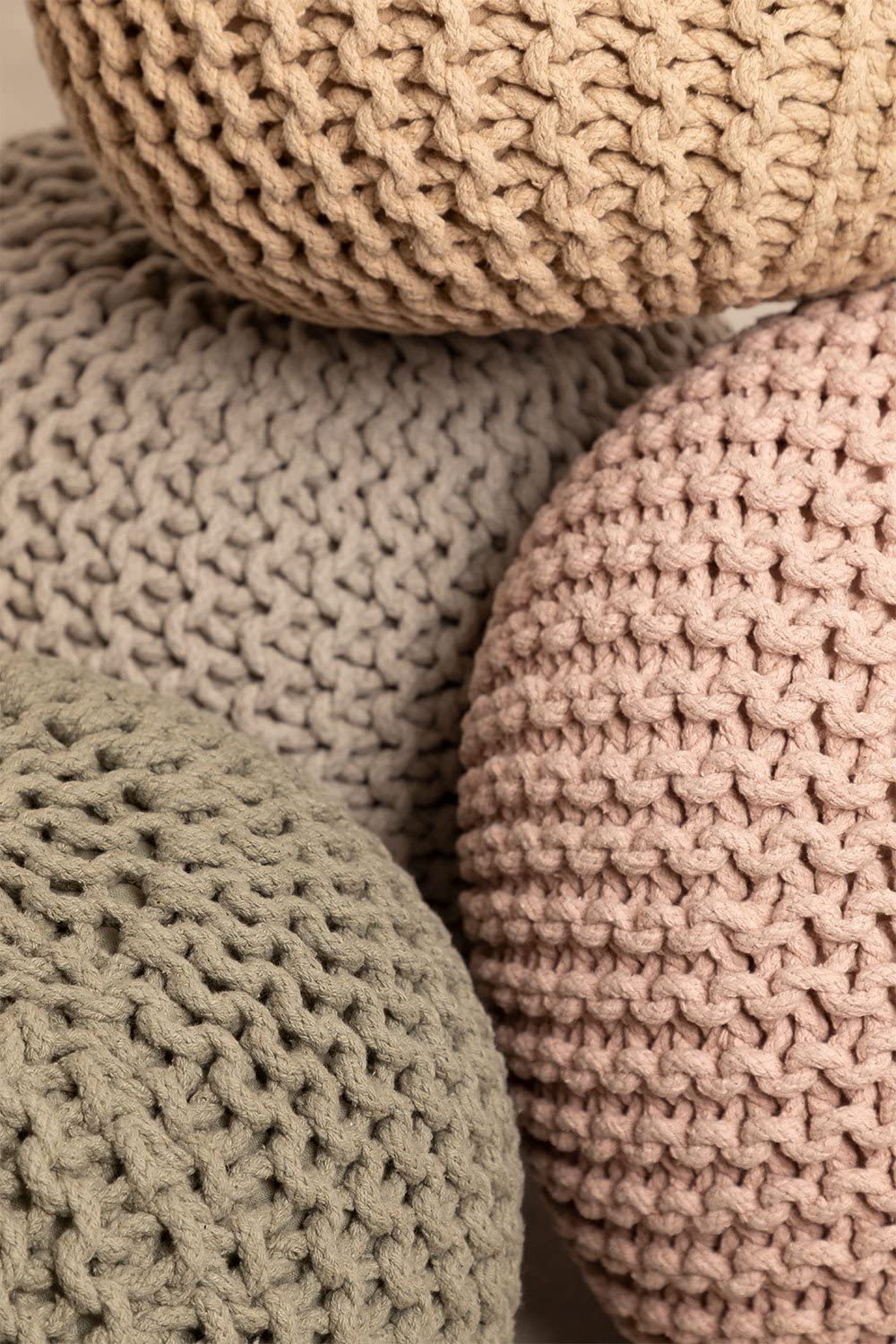 Sklum Greicy pouf rotondo cotone grigio talpa Ø42