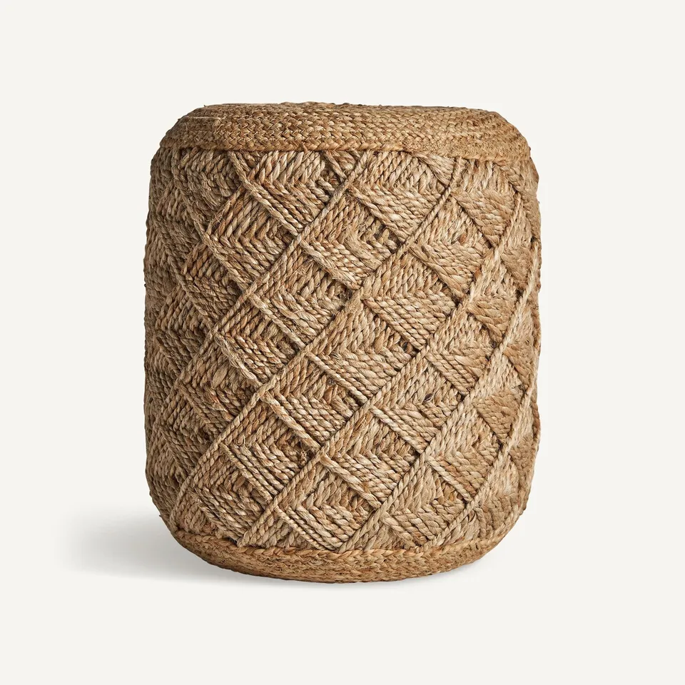 Bambua Elgin pouf in juta naturale