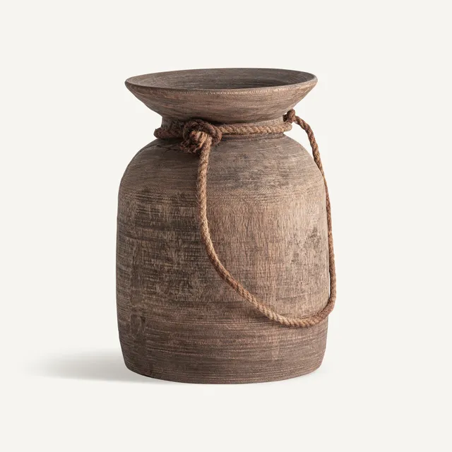 Bambua Zaulle vaso decorativo teak riciclato con iuta