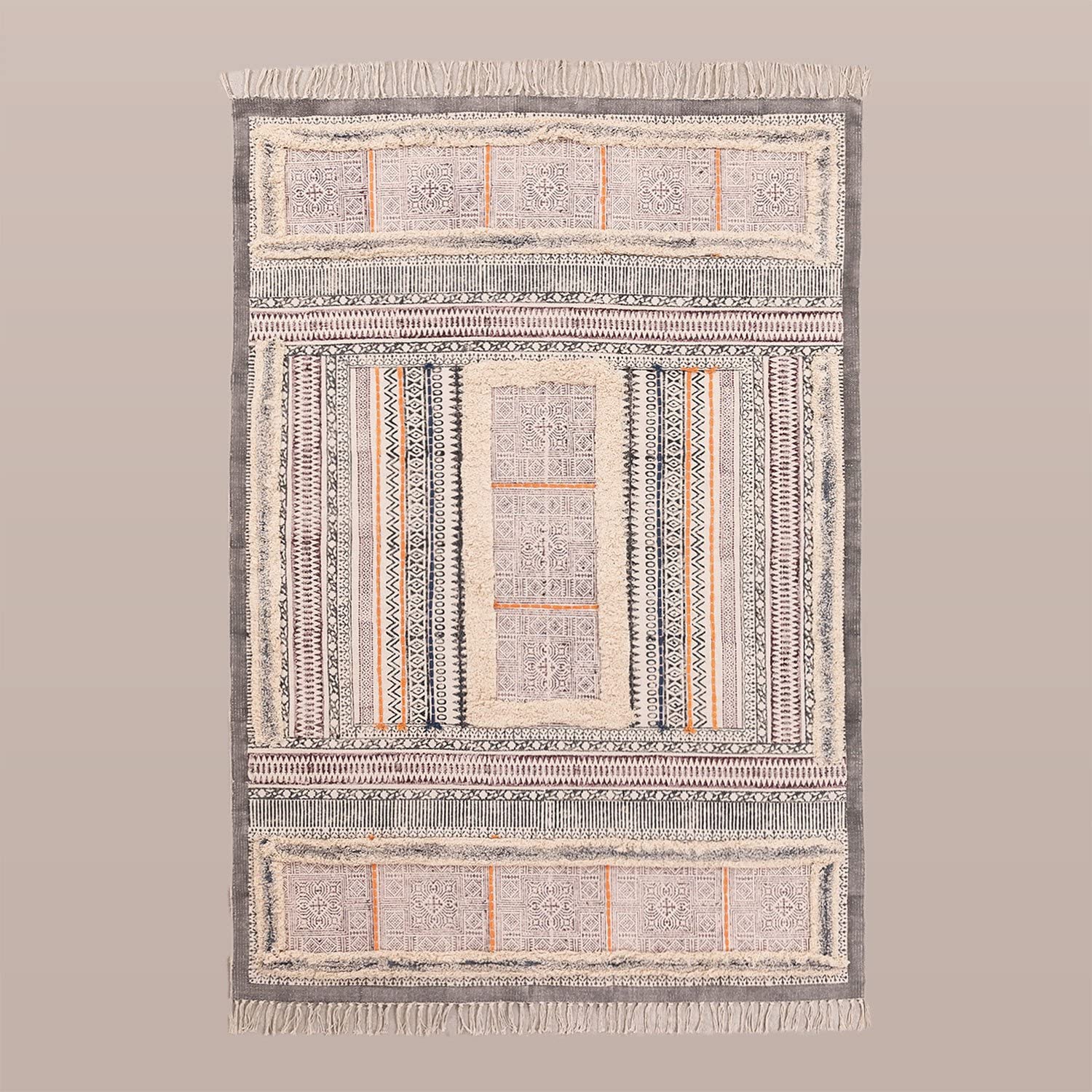 Sklum Smit Ethnic Tappeto in Cotone 183x126,5 cm