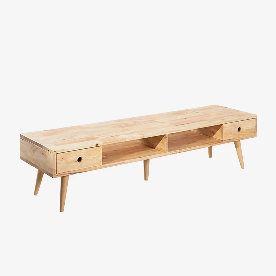 Sklum Arlan Mobile TV in Legno Naturale 150x40 cm
