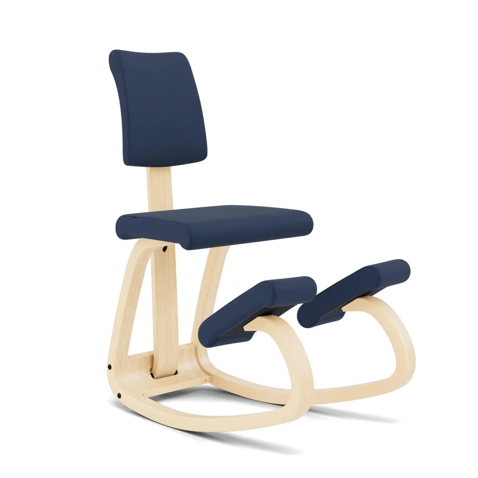 Varier Variable Plus sedia con schienale naturale blu