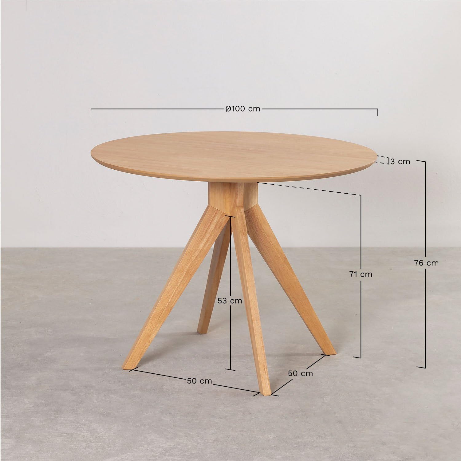 Sklum Sekiz Ø100 cm tavolo rotondo legno sala da pranzo 4 posti