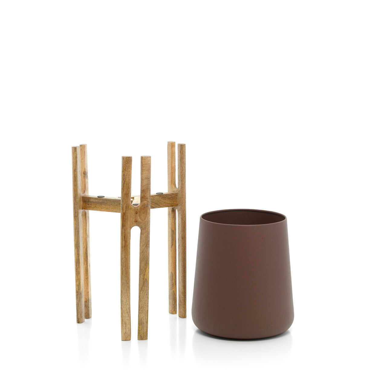 Bambua Forked Root Portavaso Marrone L