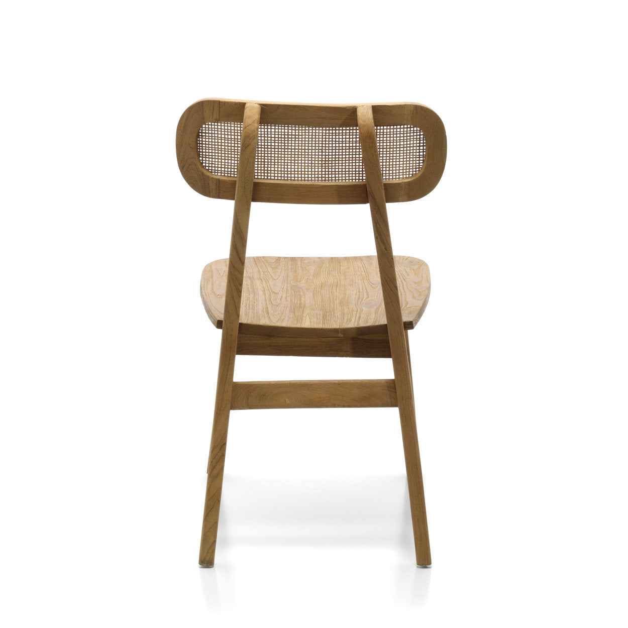 Bambua Nova sedia legno teak con schienale rattan