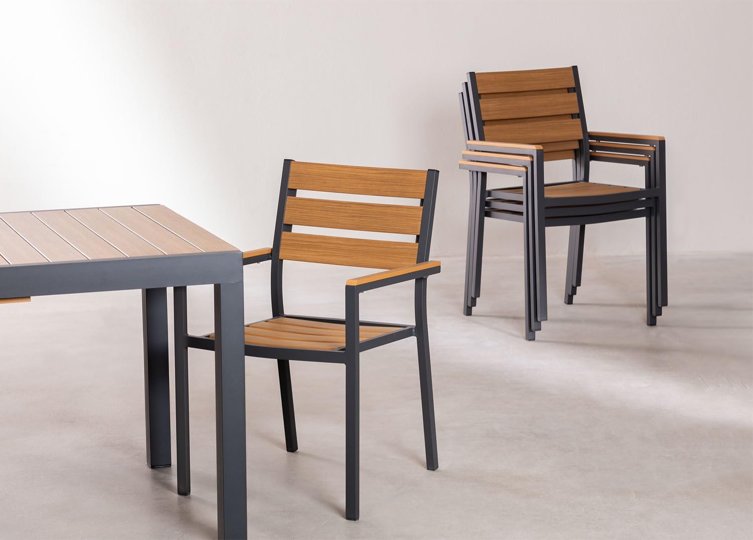 Sklum Saura set tavolo e sedie giardino 4 posti allungabile
