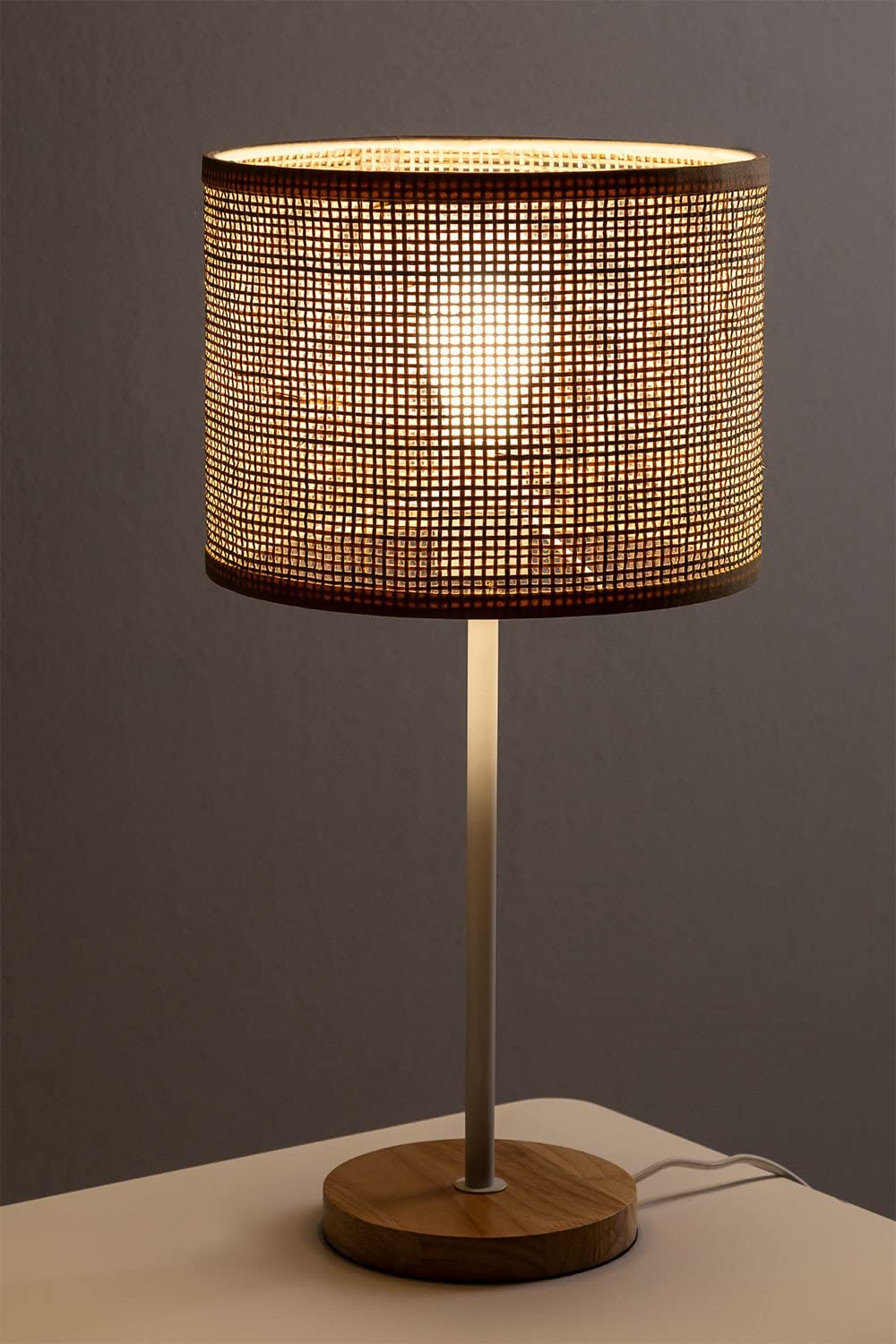 Sklum Ytse lampada da tavolo rattan marrone naturale