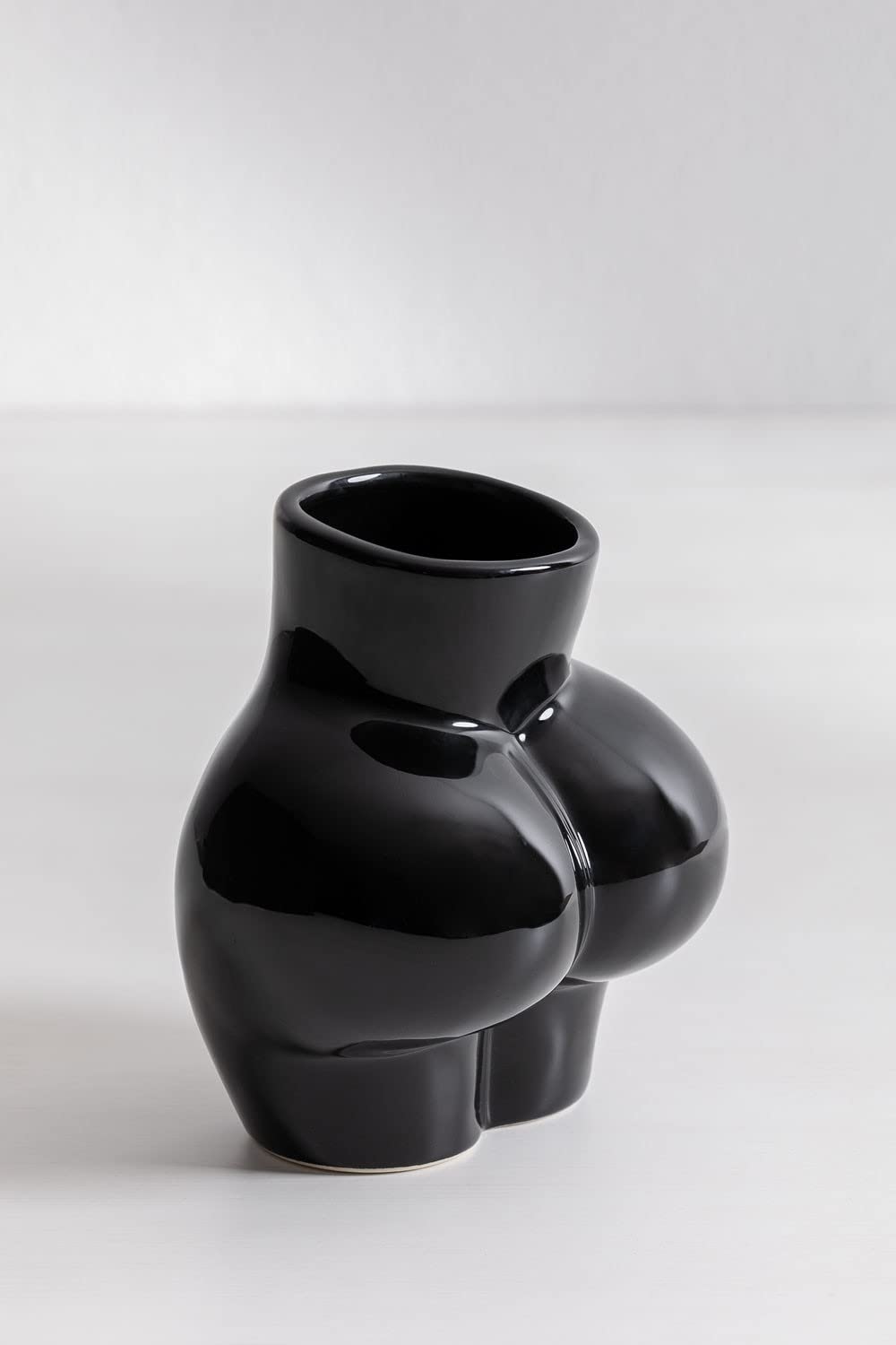 Sklum Isabela Vaso in Ceramica Nero Decorativo