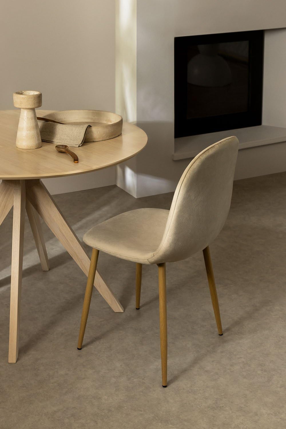 Sklum Glamm Set 4 Sedie da Pranzo in Velluto Acciaio