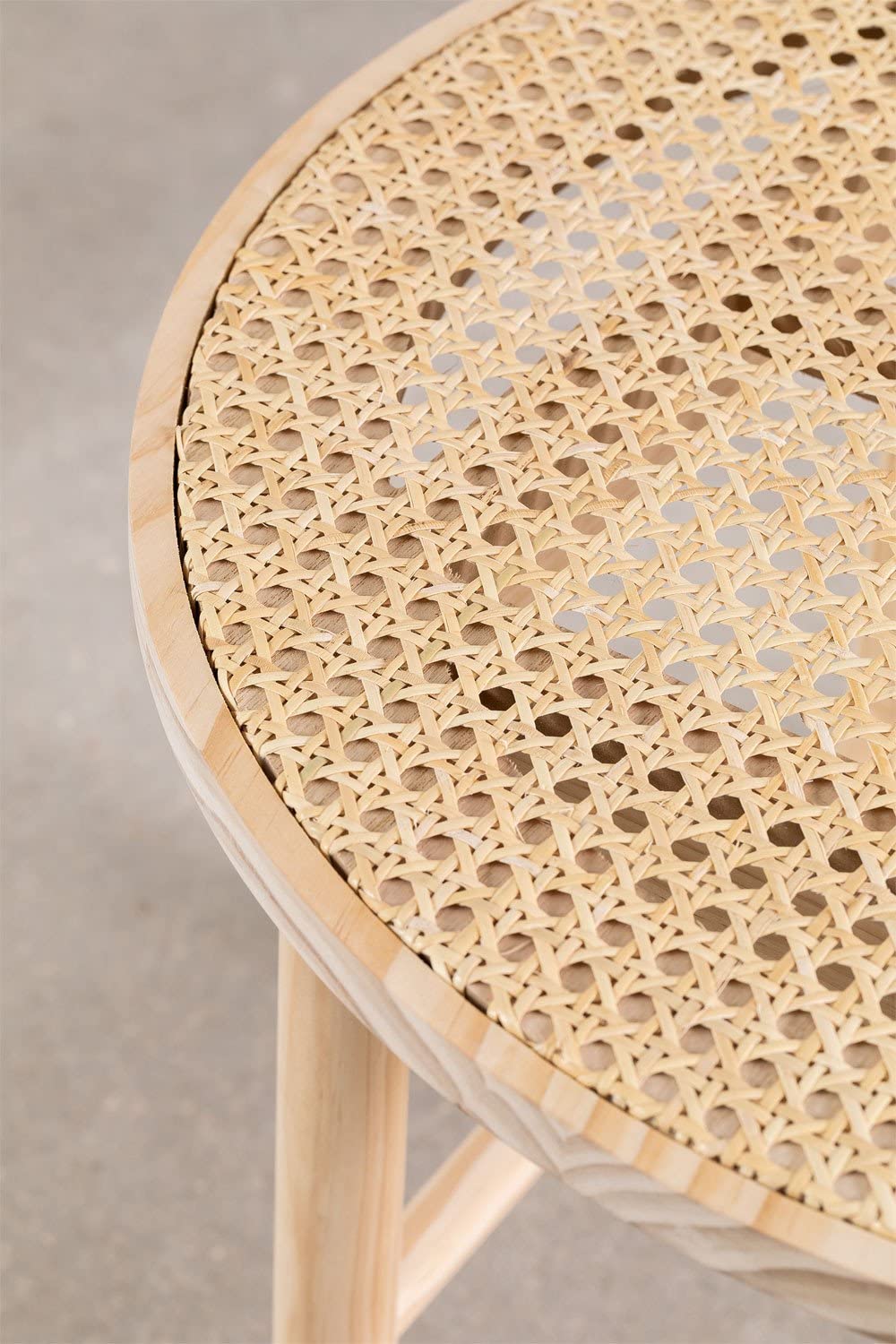 Sklum Riolut Tavolino Rotondo Rattan Marrone Naturale Ø50